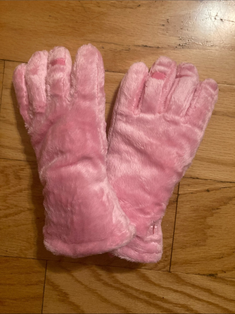 Kids Plush Pink Mittens — Cozy Faux-Fur Gloves